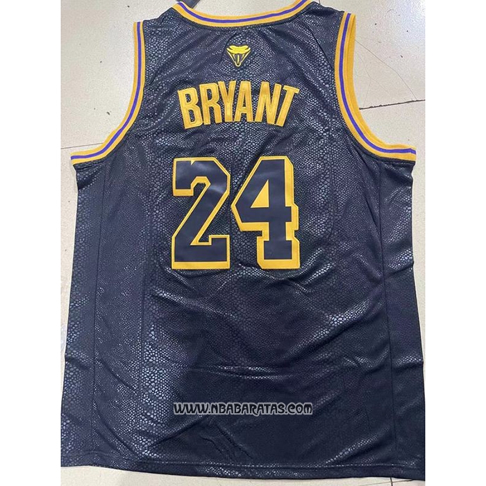 Camiseta Los Angeles Lakers Kobe Bryant #8 24 Black Mamba Snakeskin Negro